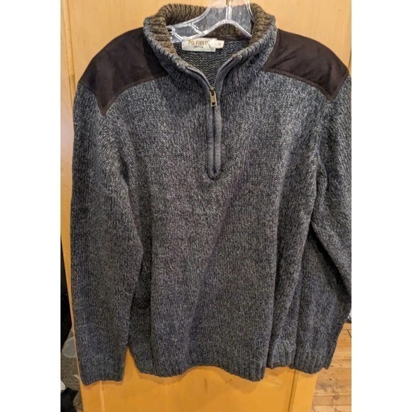 PG Field Sweater Mens XL Extra Large Gray Quarter Zip‎ Pull-Over - Picture 1 of 4